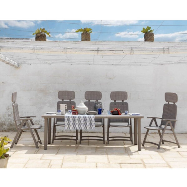 CONJUNTO JARDÍN NARDI MESA LIBECCIO 160 + SILLÓN ACQUAMARINA